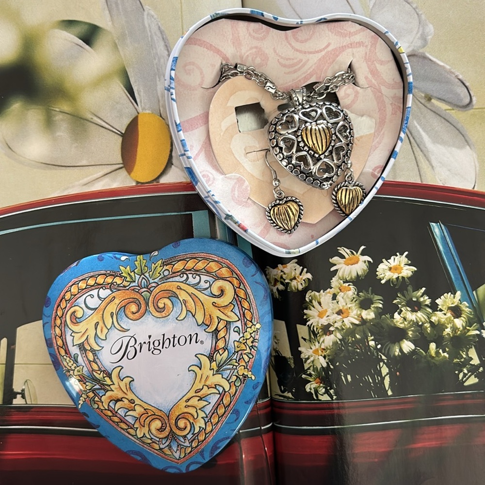 Brighton Gold and Silver Heart Earrings